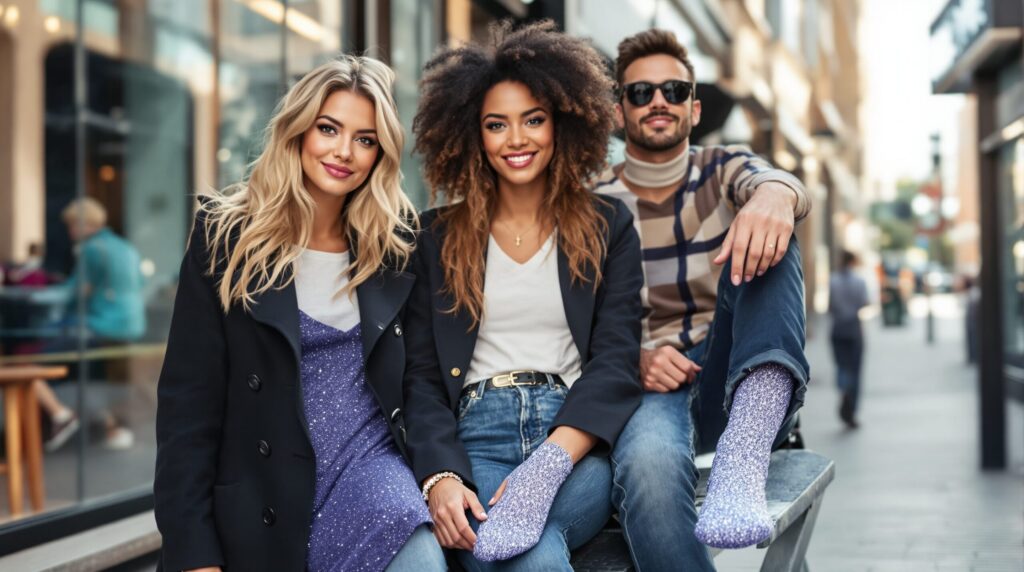 chaussettes paillettes