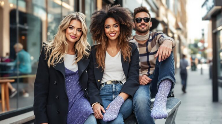 chaussettes paillettes