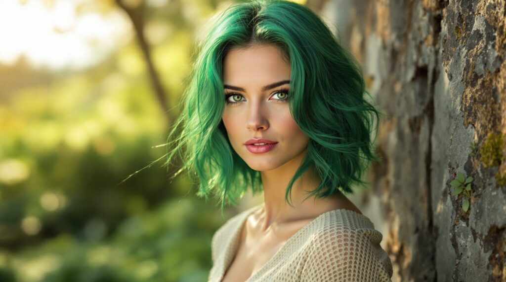 couleur cheveux yeux verts