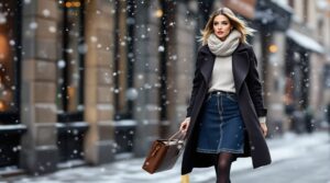 jupe en jean en hiver