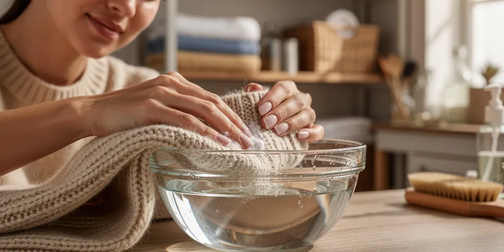 vinaigre blanc sur laine