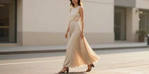 comment porter une jupe longue plissée