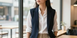 gilet avec chemise femme