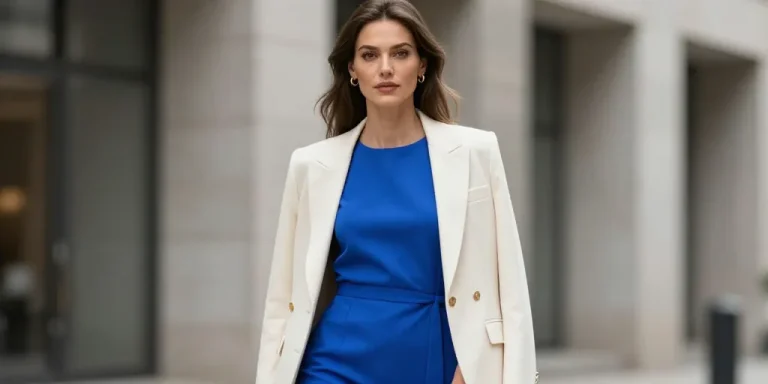 quelle veste avec une robe bleu electrique
