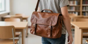 sac etudiant cuir