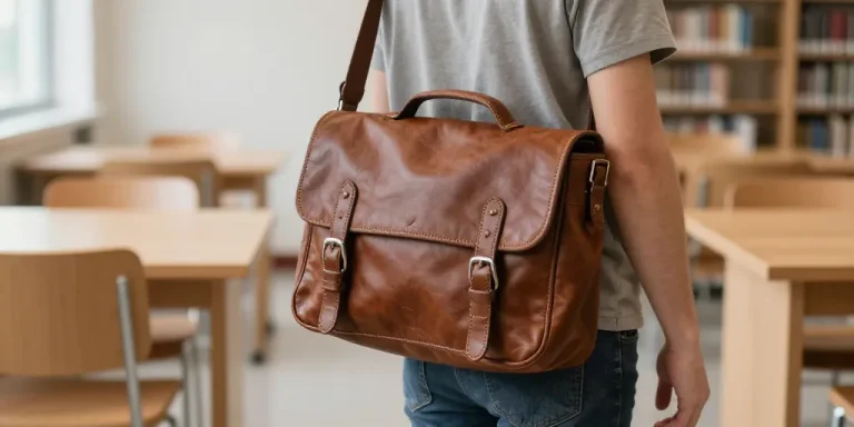 sac etudiant cuir