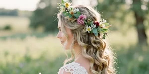 fleur cheveux mariage boheme